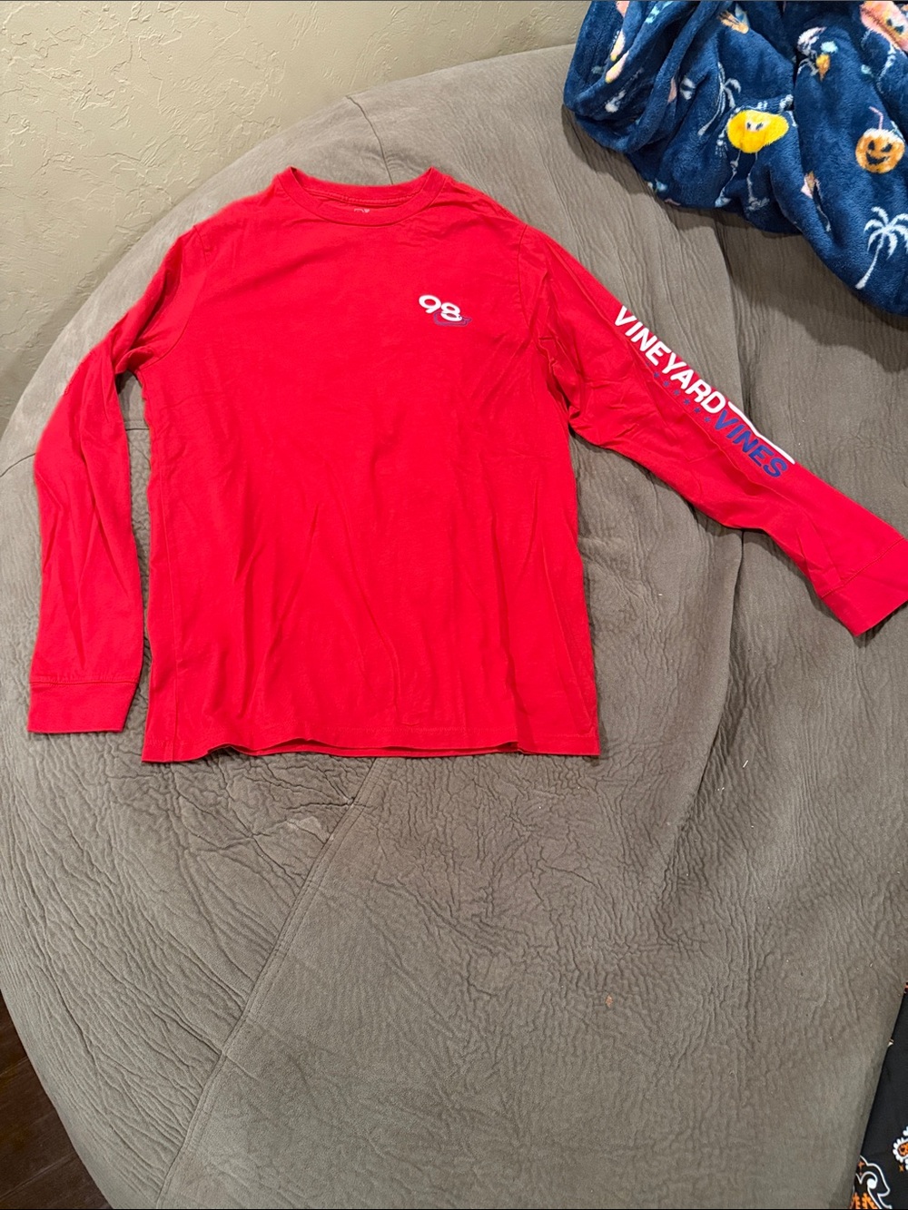 Vineyard Vines Kids Red Long-Sleeve Tee with Sleeve Logo